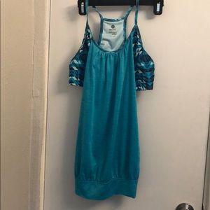 Blue Workout Top with bra
